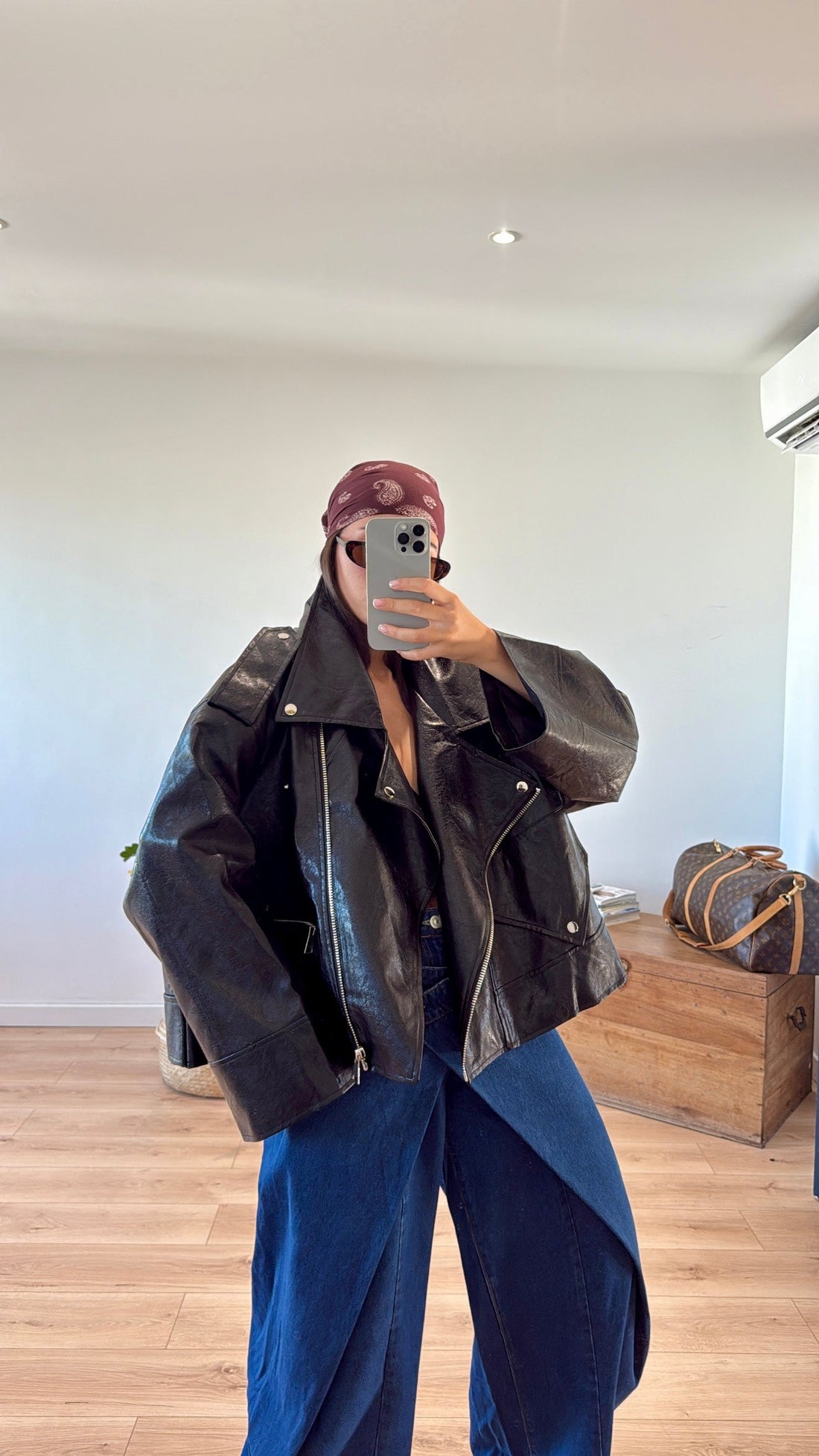 PERFECTO "TRAVIS" OVER SIZE CUIR SYNTHÉTIQUE