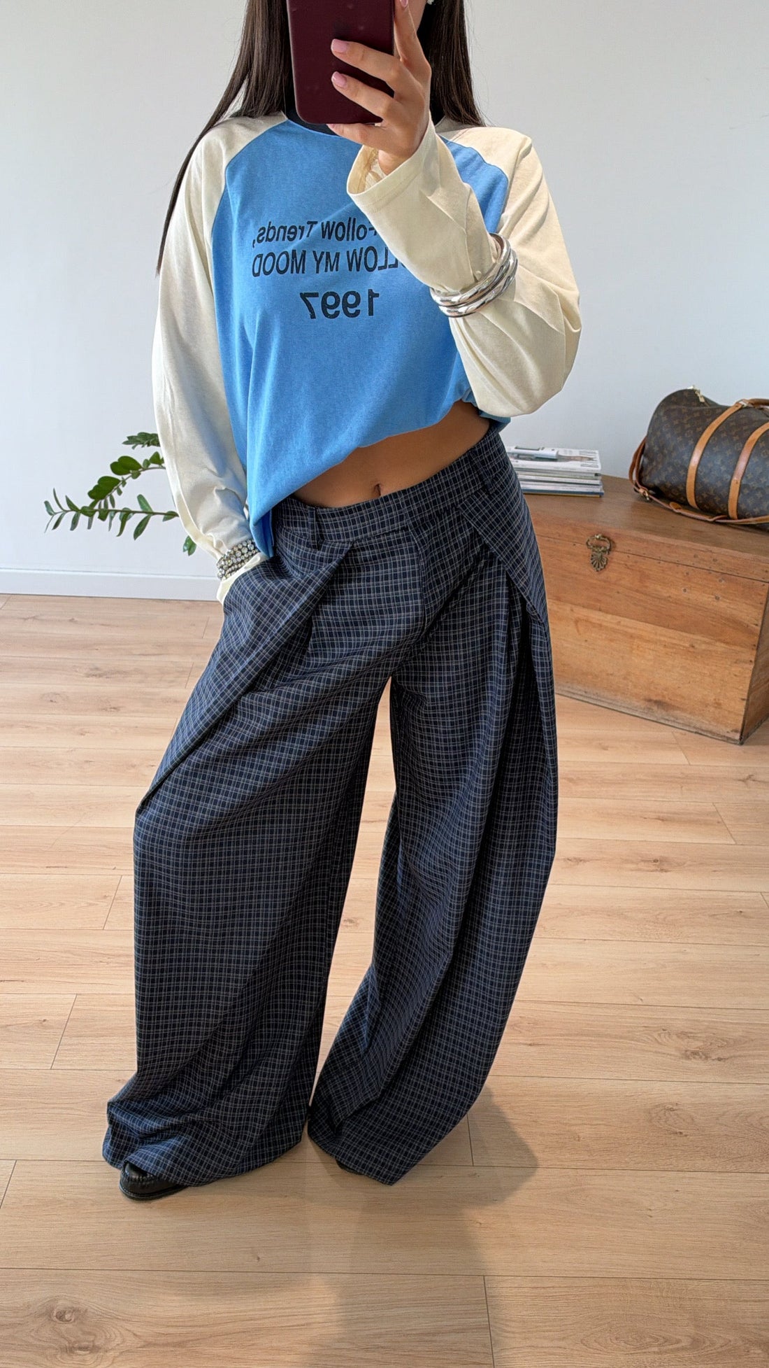 PANTALON "THOMAS" À CARREAUX BLEU
