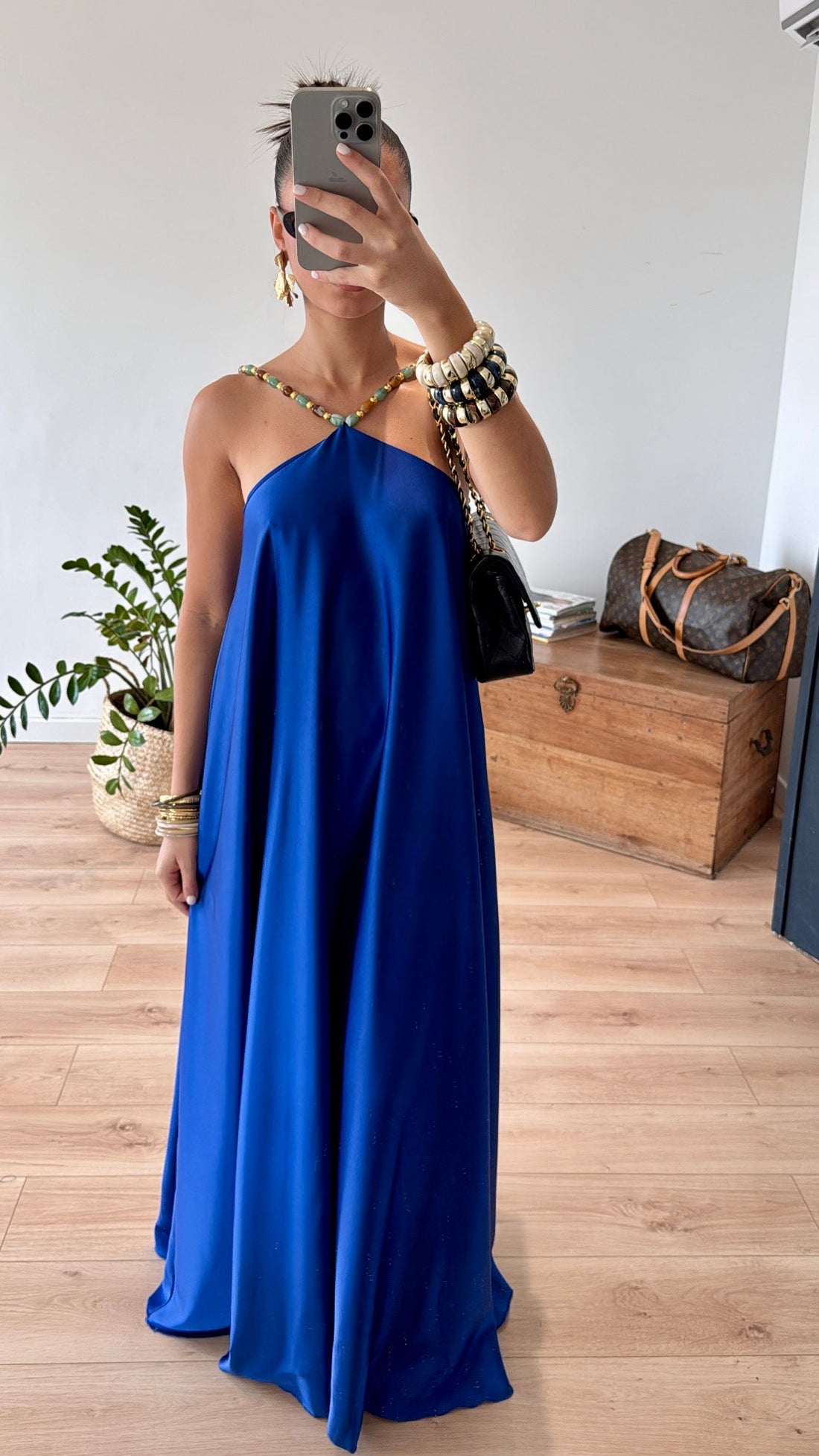 ROBE LONGUE BLEU ÉLECTRIQUE  "SOPHIE"