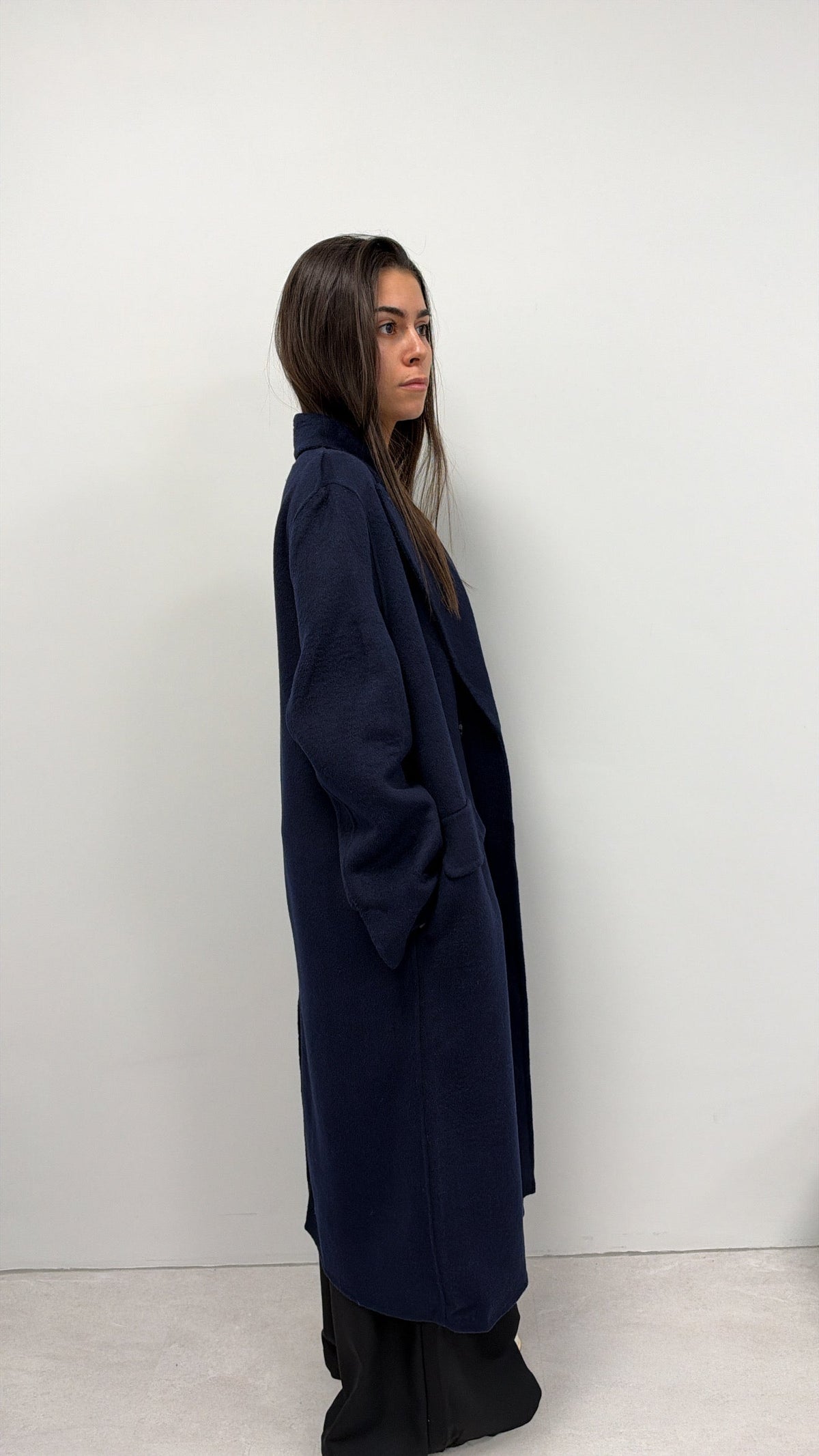 MANTEAU LAINE "LÉNA" BLEU MARINE