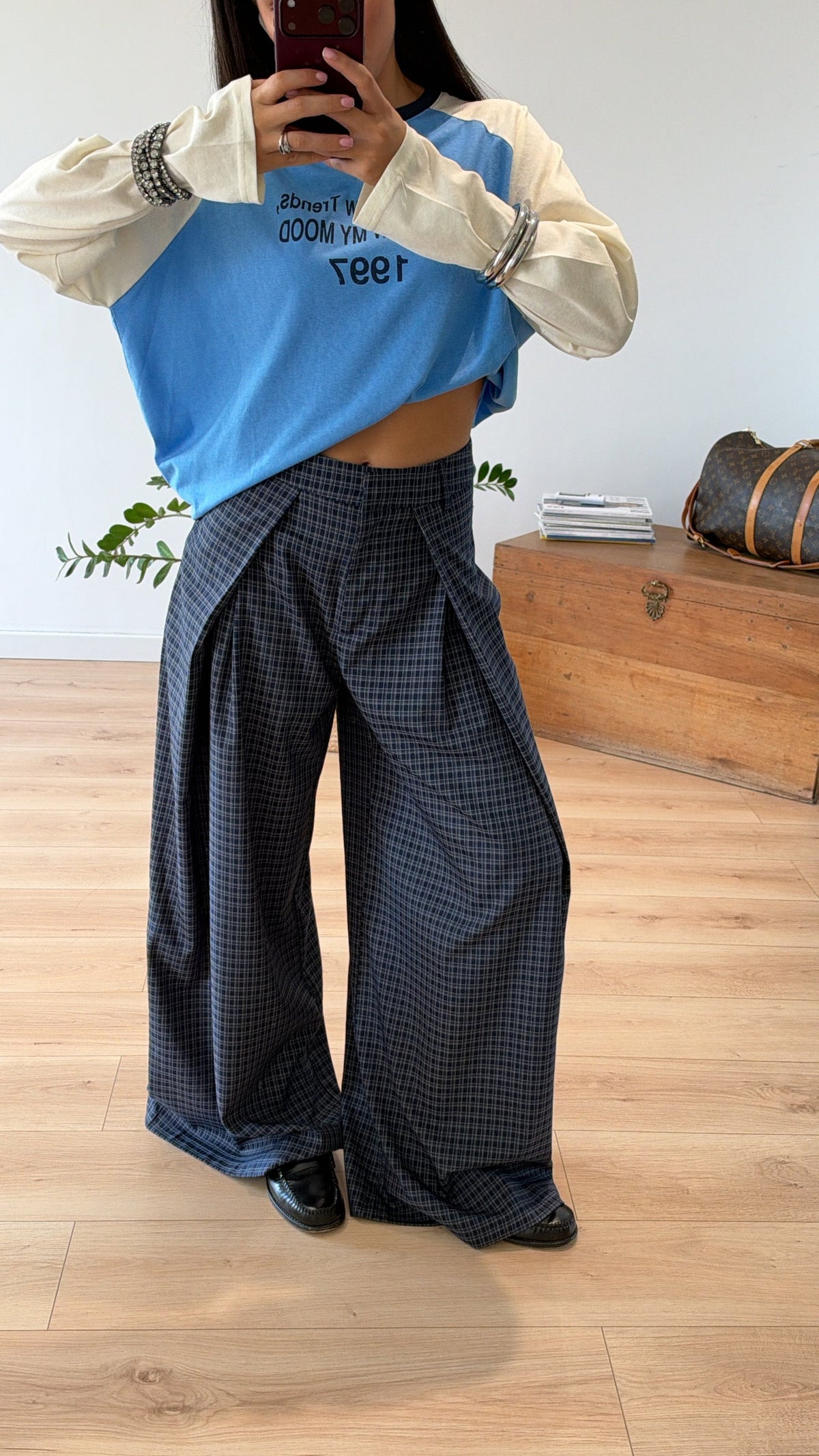PANTALON "THOMAS" À CARREAUX BLEU