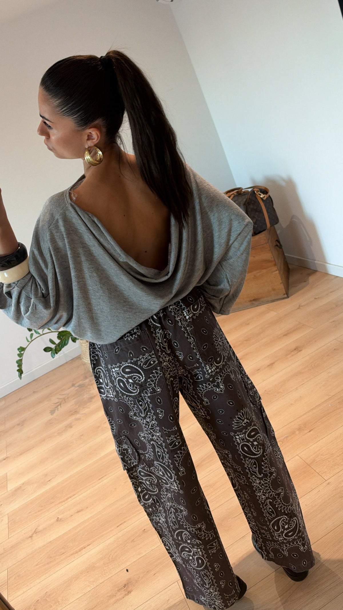 PULL DOS NU "CHIARA" GRIS